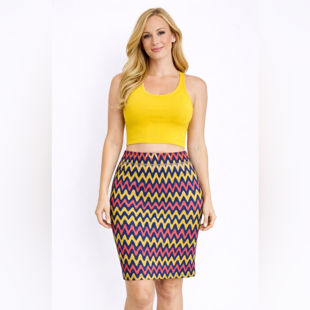 NWT LuLaRoe Multicolor Zigzag Pencil Skirt
